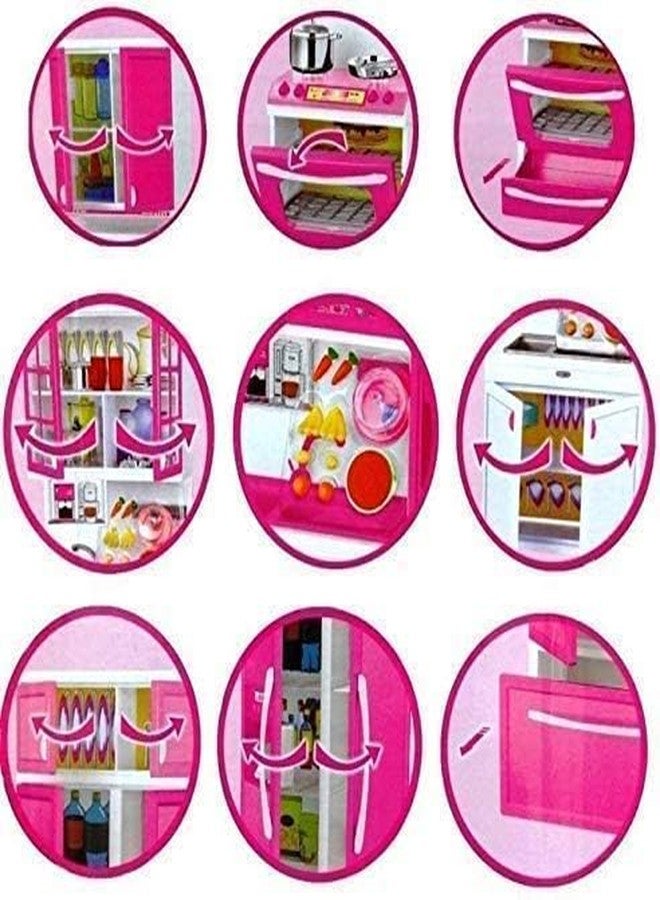 Mahi Enterprise Plastic Modern Kitchen Set for Girls - Pretend Cooking Toy with Light, Sound and 3 Compartments from SWL Series - Image 5